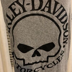 Harley-Davidson Black Skull Graphic Tank Top Ribbed T Shirt Size 1XL